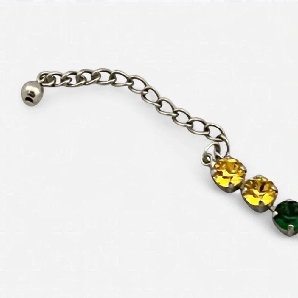 Colorful Crystal Bracelet, 7.5 inches Adjustable